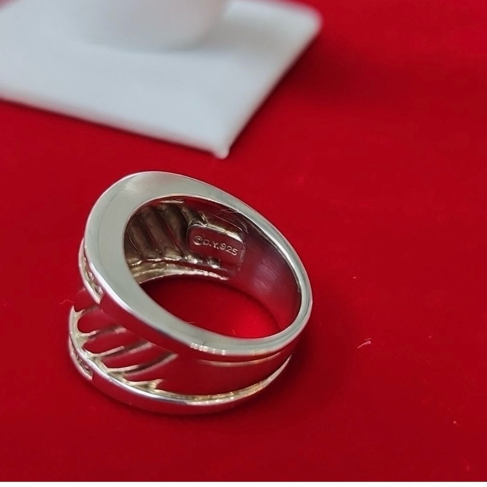 David Yurman, silver diamond ring 925 silver with diamonds